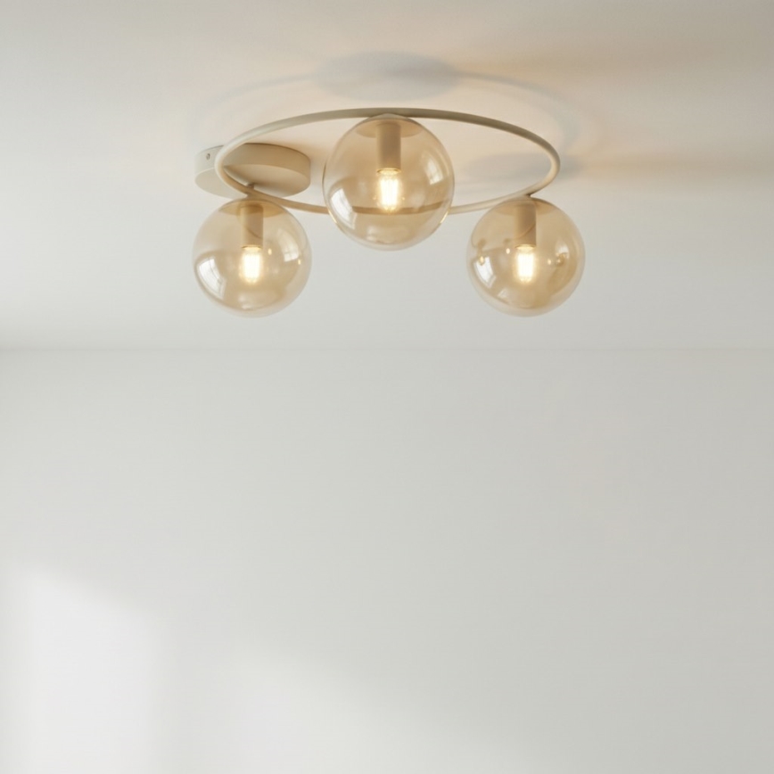 SOPRA Ceiling Light 3xE14/10W/230V Beige/Smoked Beige