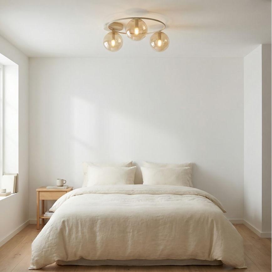 SOPRA Ceiling Light 3xE14/10W/230V Beige/Smoked Beige