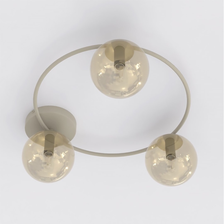 SOPRA Ceiling Light 3xE14/10W/230V Beige/Smoked Beige