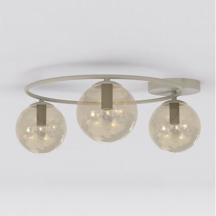 SOPRA Ceiling Light 3xE14/10W/230V Beige/Smoked Beige