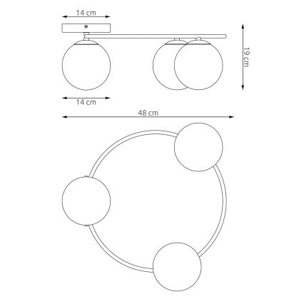 SOPRA Ceiling Light 3xE14/10W/230V Beige/White