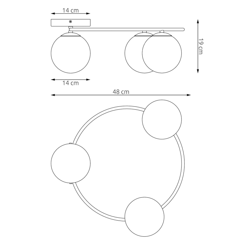 SOPRA Ceiling Light 3xE14/10W/230V Beige/White