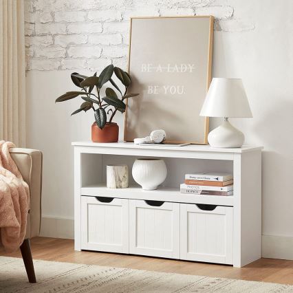 SORELL White Shelving Cabinet