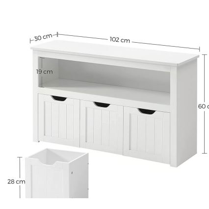 SORELL White Shelving Cabinet