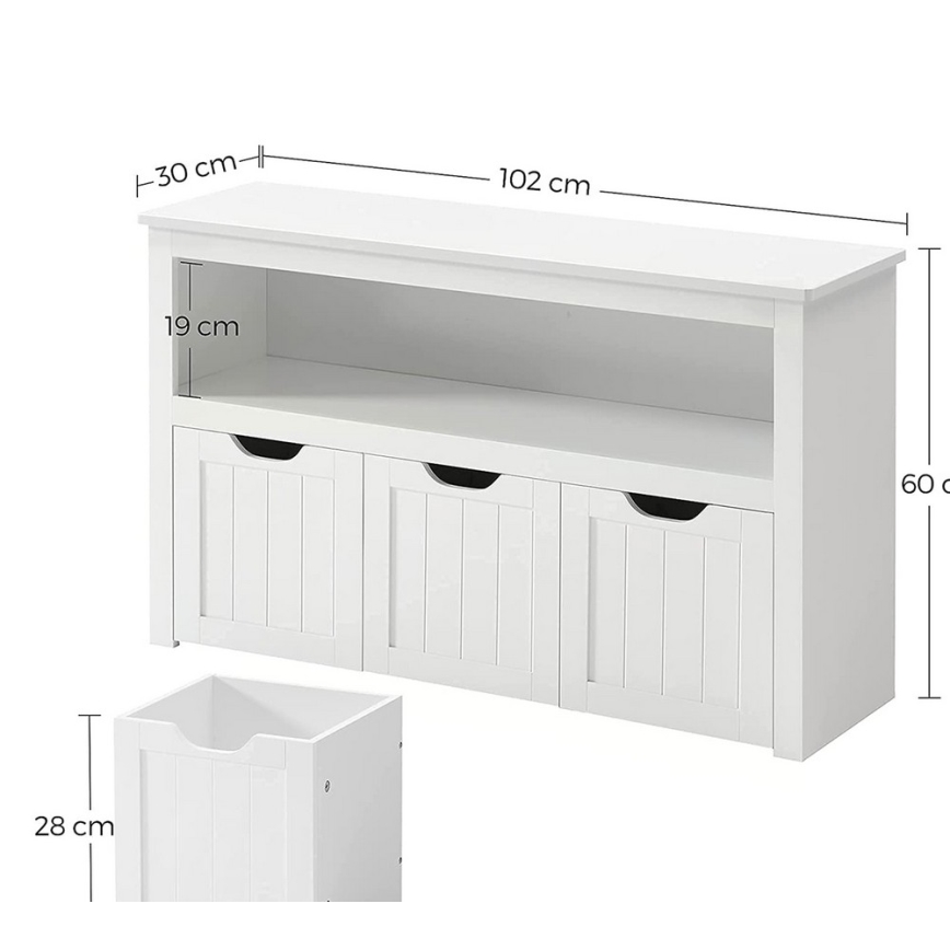 SORELL White Shelving Cabinet