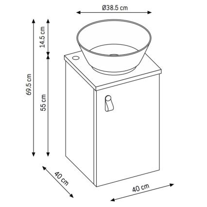 SOREN Black bathroom vanity with sink