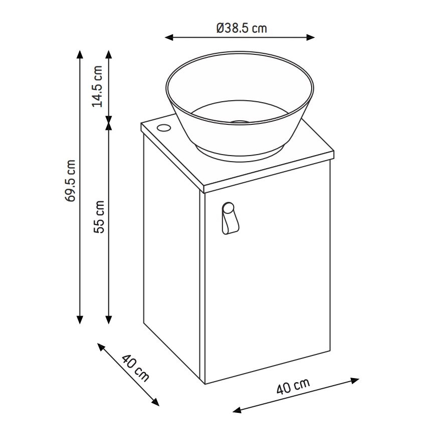 SOREN Black bathroom vanity with sink