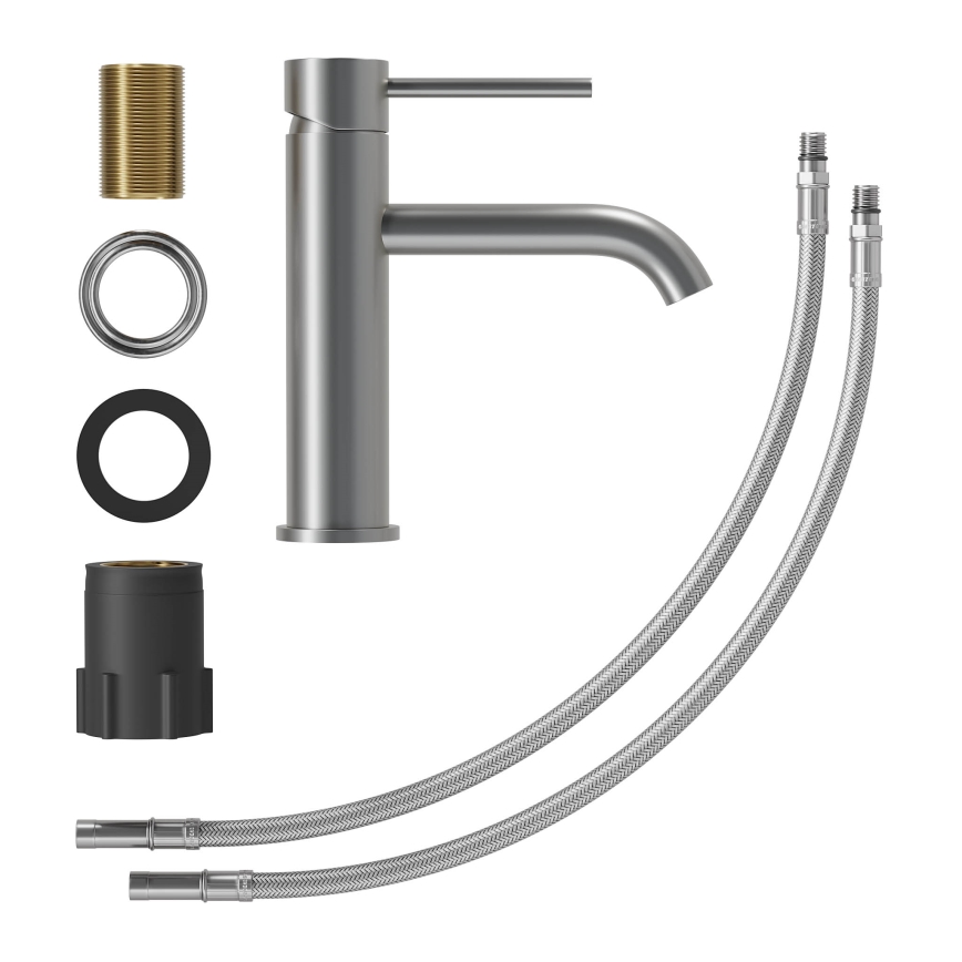 SOVANG 18.3 cm basin mixer, powder-coated grey