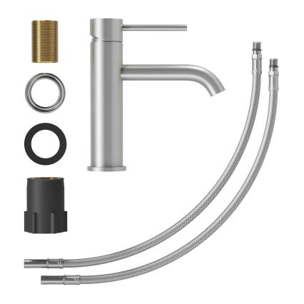 SOVANG Brushed Stainless Steel Washbasin Faucet, 18.3 cm