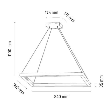 LED Dimmable chandelier on a string LEGNO LED/31,5W/230V oak