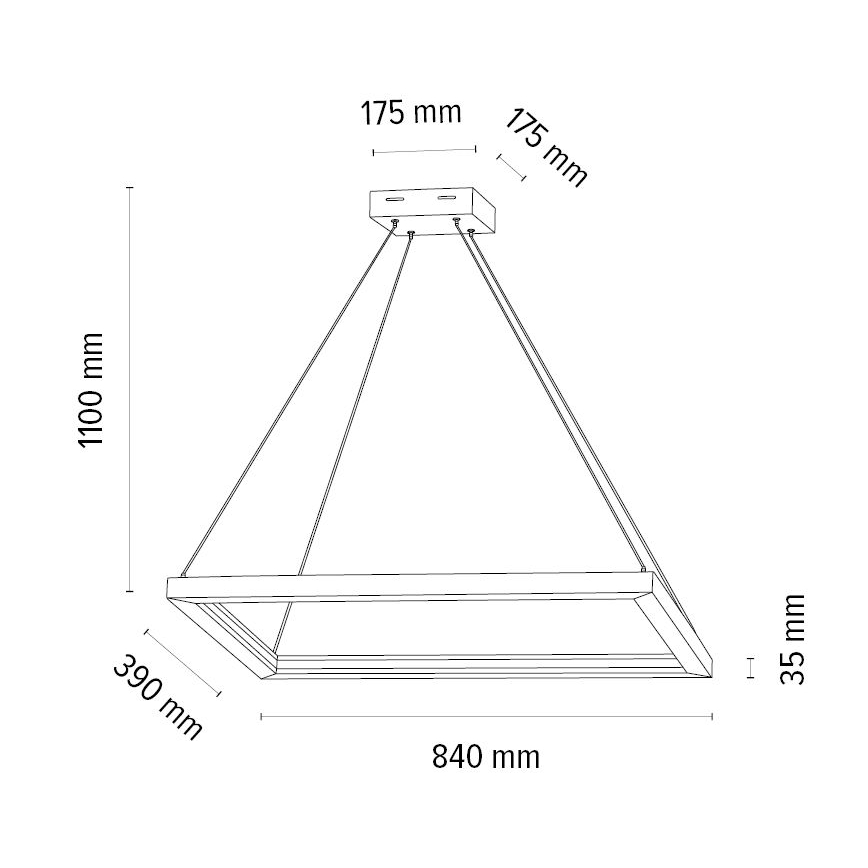 LED Dimmable chandelier on a string LEGNO LED/31,5W/230V oak