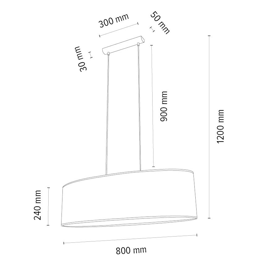 Chandelier on a string MERCEDES 2xE27/40W/230V brown/oak – FSC certified