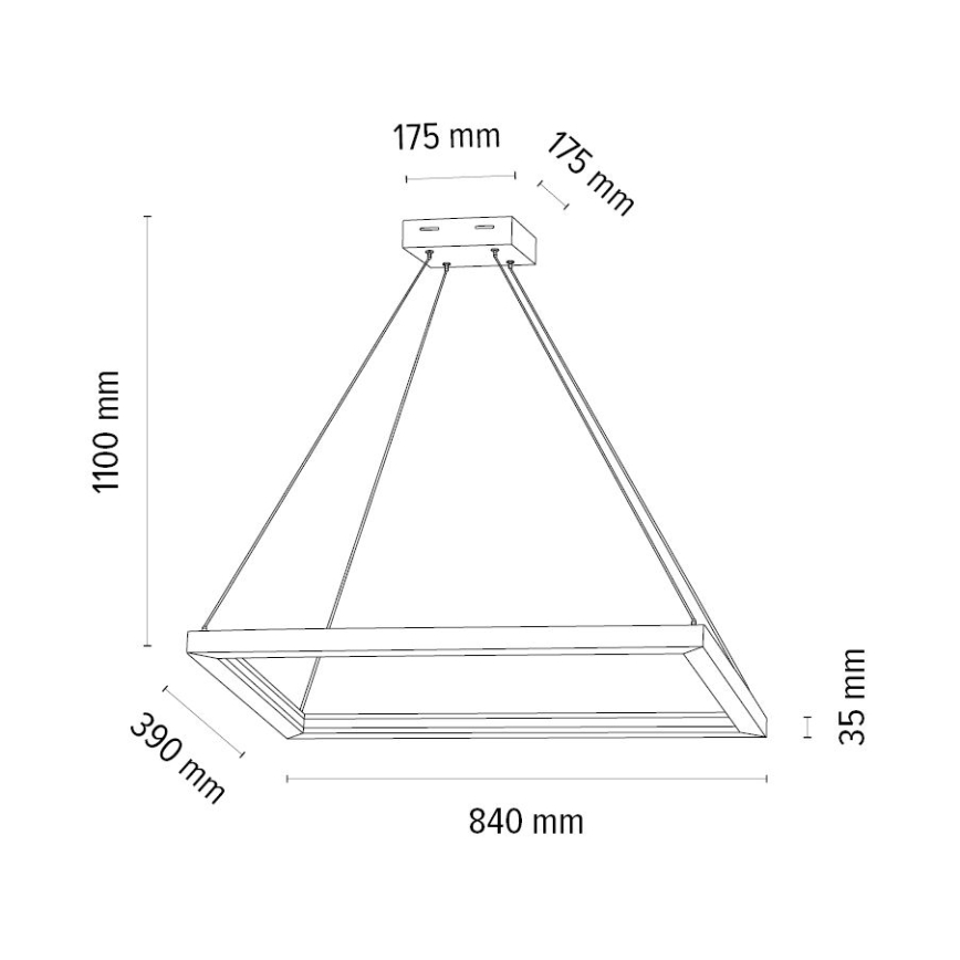LED Dimmable chandelier on a string LEGNO 2xLED/33W/230V oak