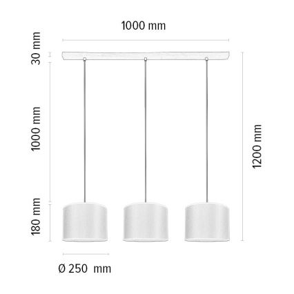 Chandelier on a string BENITA 3xE27/40W/230V brown/oak