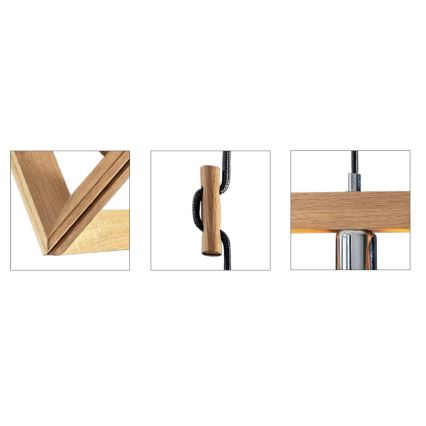 TRIGONON Cable Pendant 1xE27/60W/230V, Matte Oak