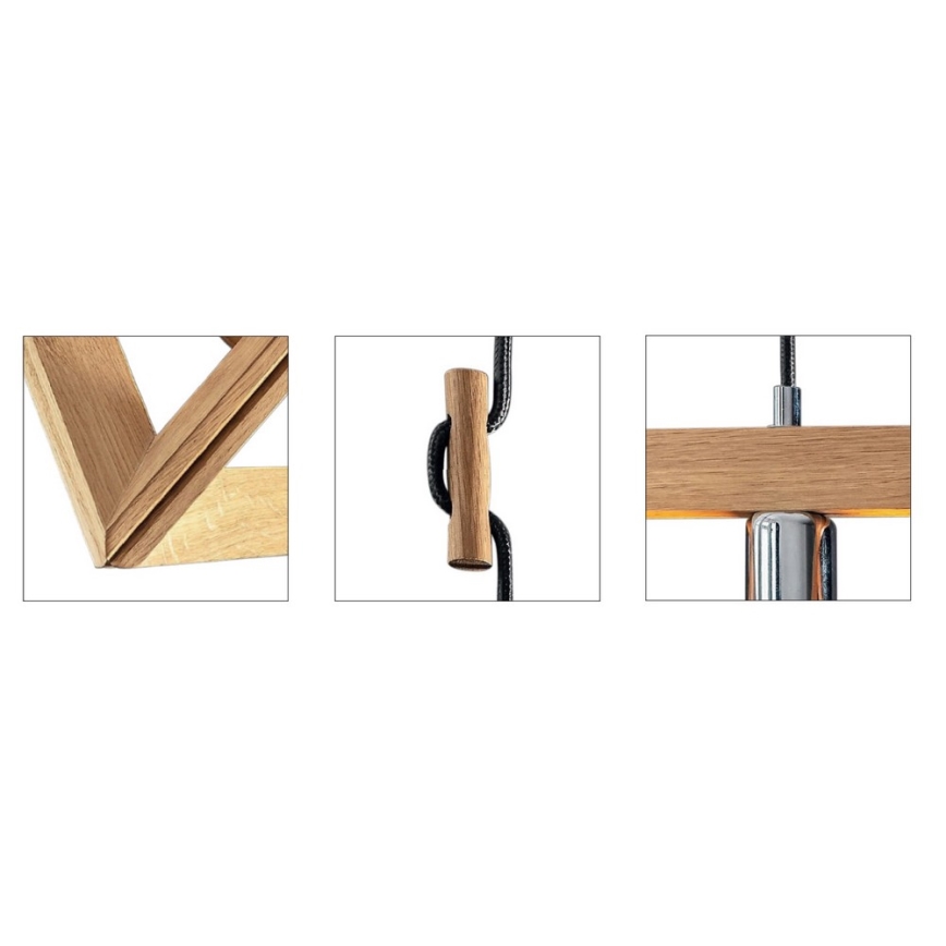 TRIGONON Cable Pendant 1xE27/60W/230V, Matte Oak