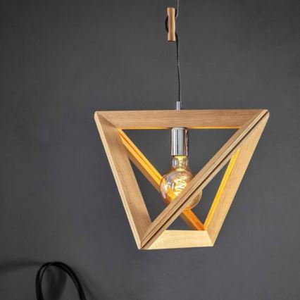 Chandelier on the string TRIGONON 1xE27/60W/230V matte oak - FSC certified