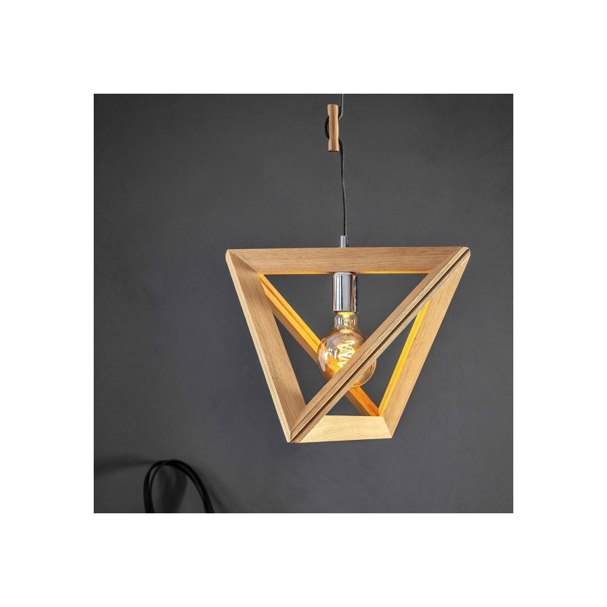 Chandelier on the string TRIGONON 1xE27/60W/230V matte oak - FSC certified