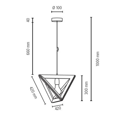 Chandelier on the string TRIGONON 1xE27/60W/230V matte oak - FSC certified
