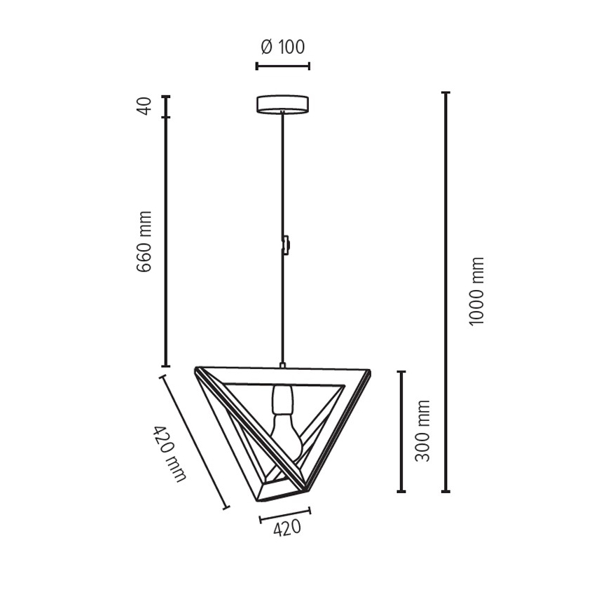 Chandelier on the string TRIGONON 1xE27/60W/230V matte oak - FSC certified