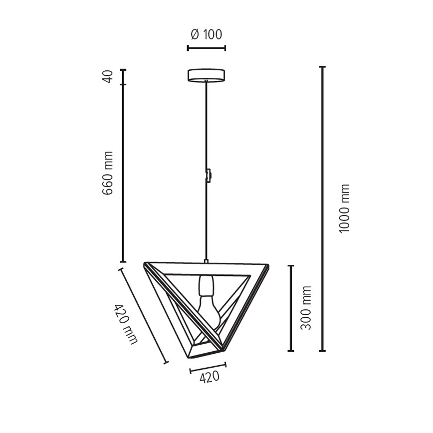 Chandelier on a string TRIGONON 1xE27/60W/230V beech - FSC certified