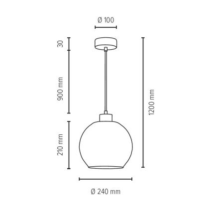 Chandelier on a string SVEA 1xE27/60W/230V birch - FSC certified