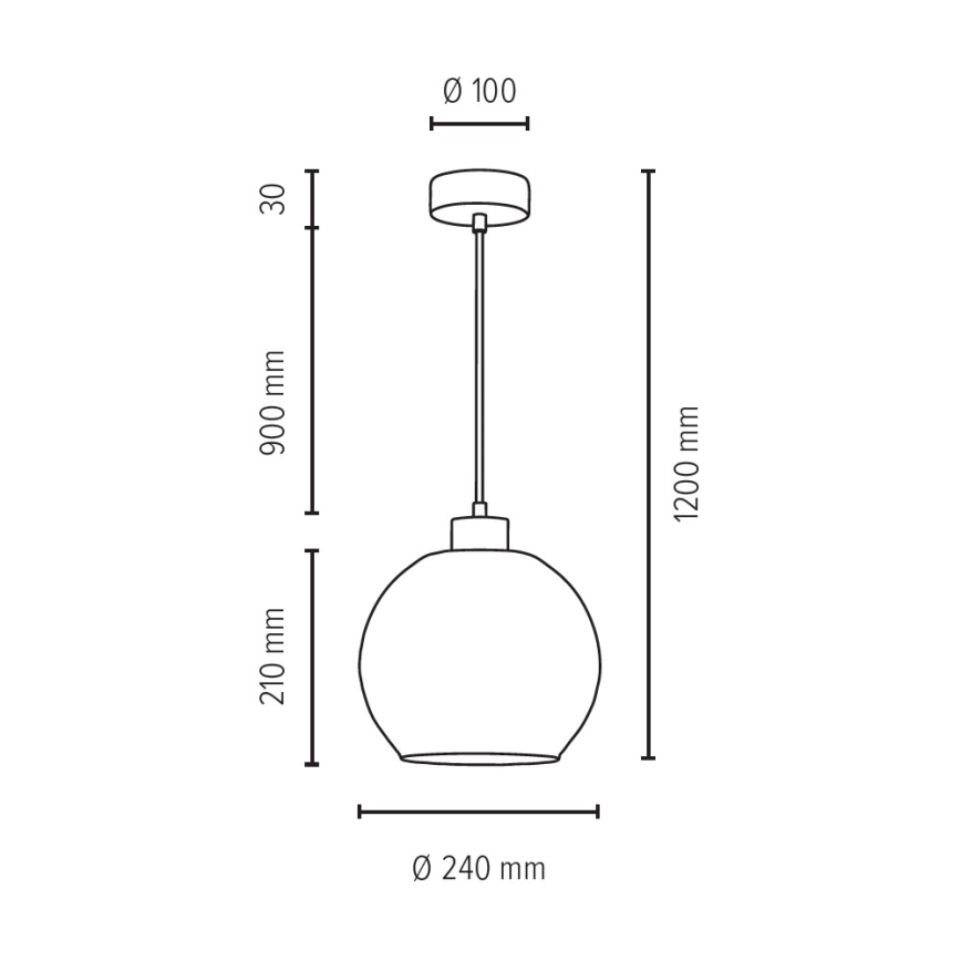 Chandelier on a string SVEA 1xE27/60W/230V birch - FSC certified