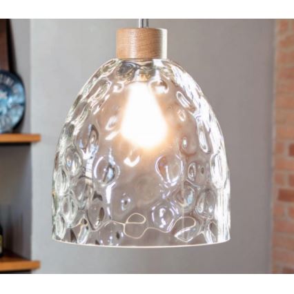 Chandelier on a string ALESSANDRO 1xE27/60W/230V oak - FSC certified