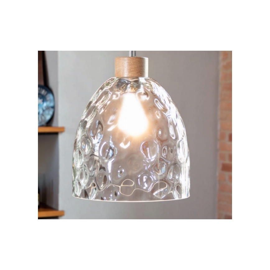 Chandelier on a string ALESSANDRO 1xE27/60W/230V oak - FSC certified