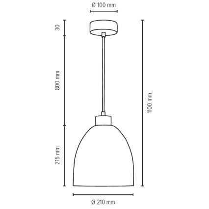 Chandelier on a string ALESSANDRO 1xE27/60W/230V oak - FSC certified