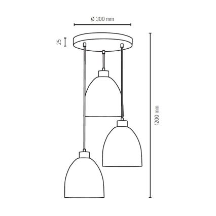 Chandelier on a string AURA 3xE27/60W/230V beech - FSC certified
