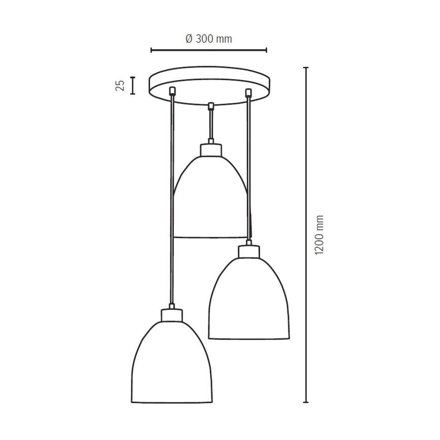 Chandelier on a string AURA 3xE27/60W/230V beech - FSC certified
