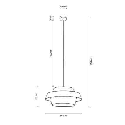 Chandelier on a string PRETO GOLD 1xE27/60W/230V