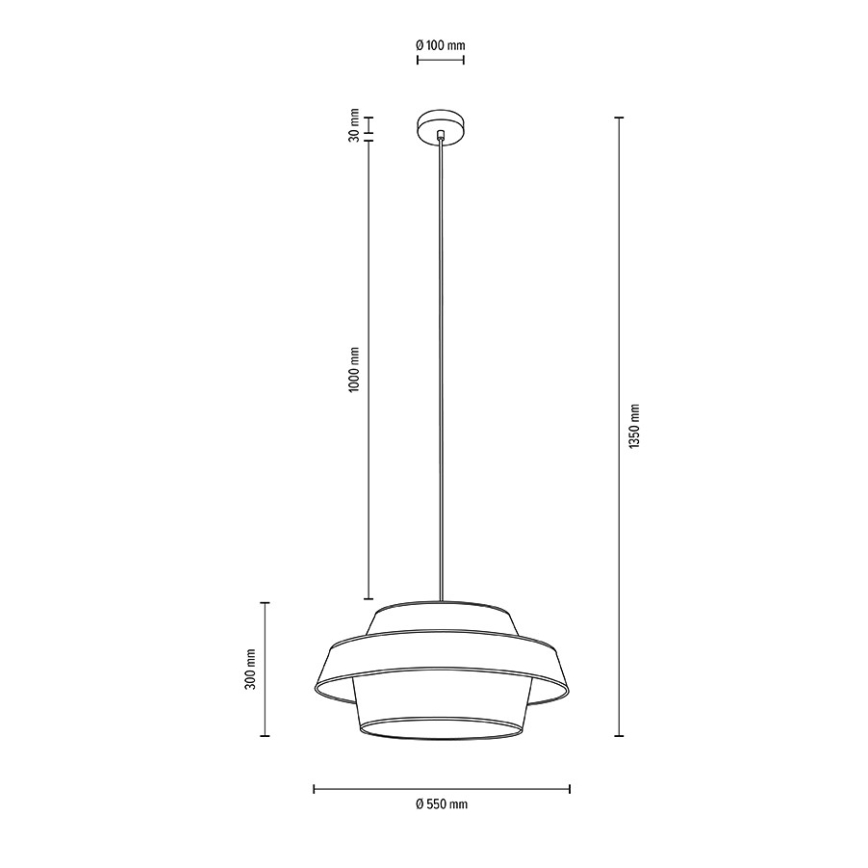 Chandelier on a string PRETO GOLD 1xE27/60W/230V