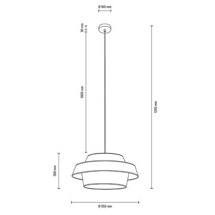 Chandelier on a string PRETO GOLD 1xE27/60W/230V