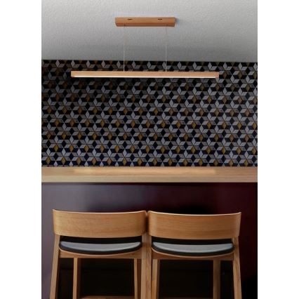 LED Dimmable chandelier on a string SMAL LED/12W/230V oak