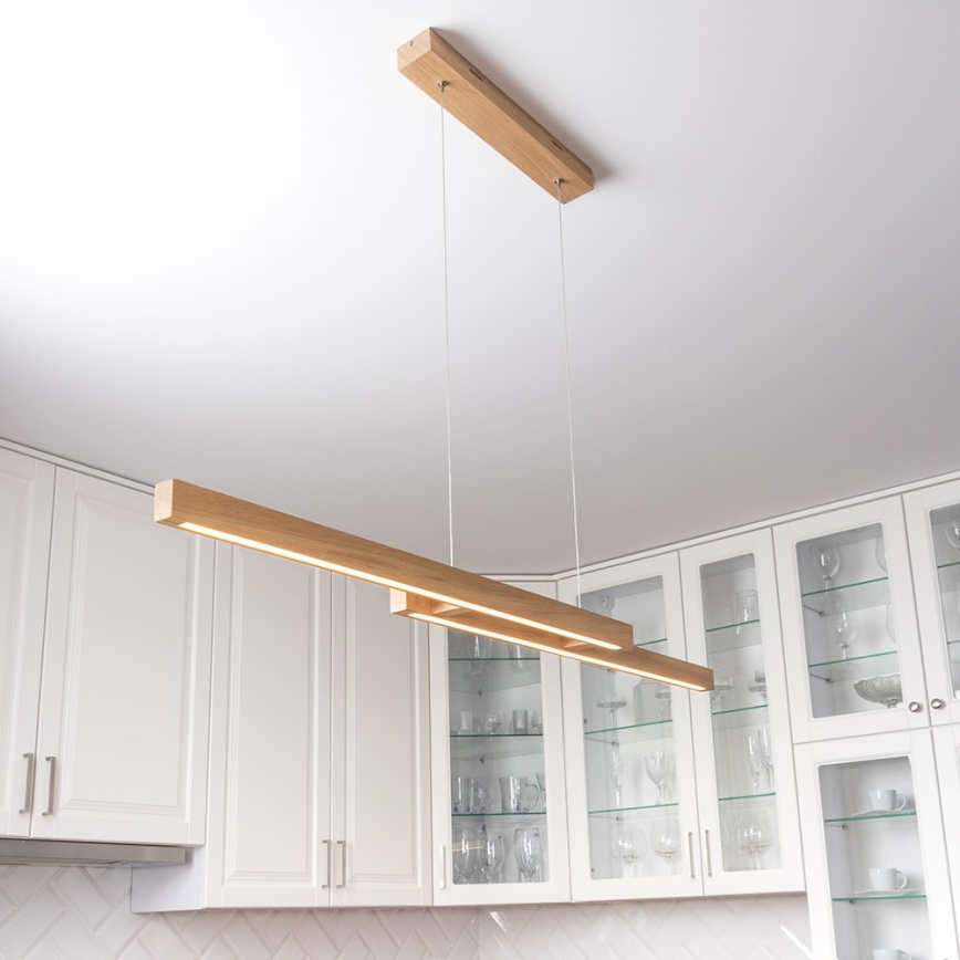 LED Dimming chandelier on a string SMAL 2xLED/22,5W/230V oak - FSC certified