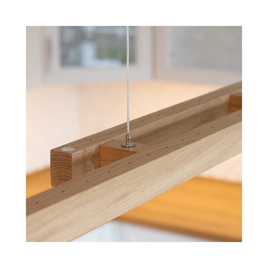 LED Dimmable cable-hung pendant light SMAL 2xLED/22,5W/230V 2700/4000/6500K oak