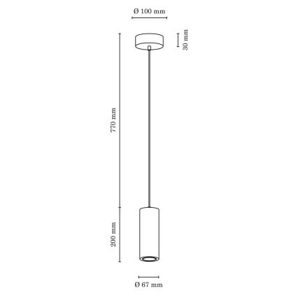LED Chandelier on a string PIPE 1xGU10/5W/230V matte oak