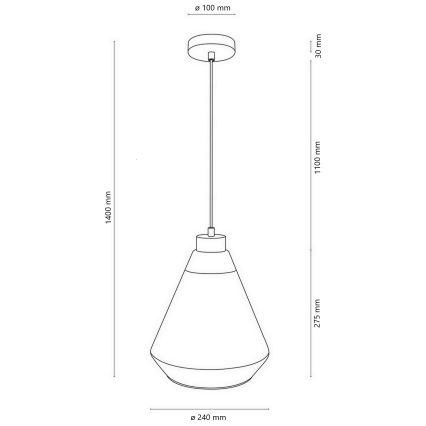 Chandelier on a string 1xE27/60W/230V