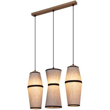 Chandelier on a string AMIGO 3xE27/25W/230V oak