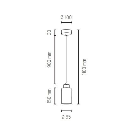 Chandelier on a string BOSCO 1xE27/60W/230V birch - FSC certified