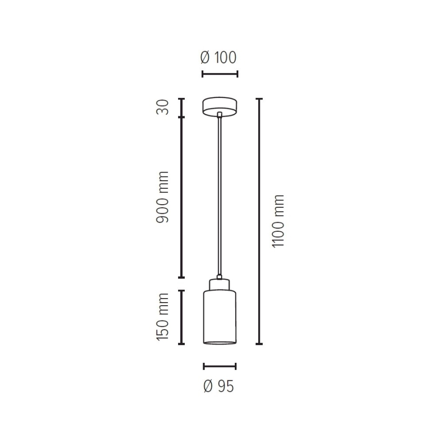 Chandelier on a string BOSCO 1xE27/60W/230V birch - FSC certified