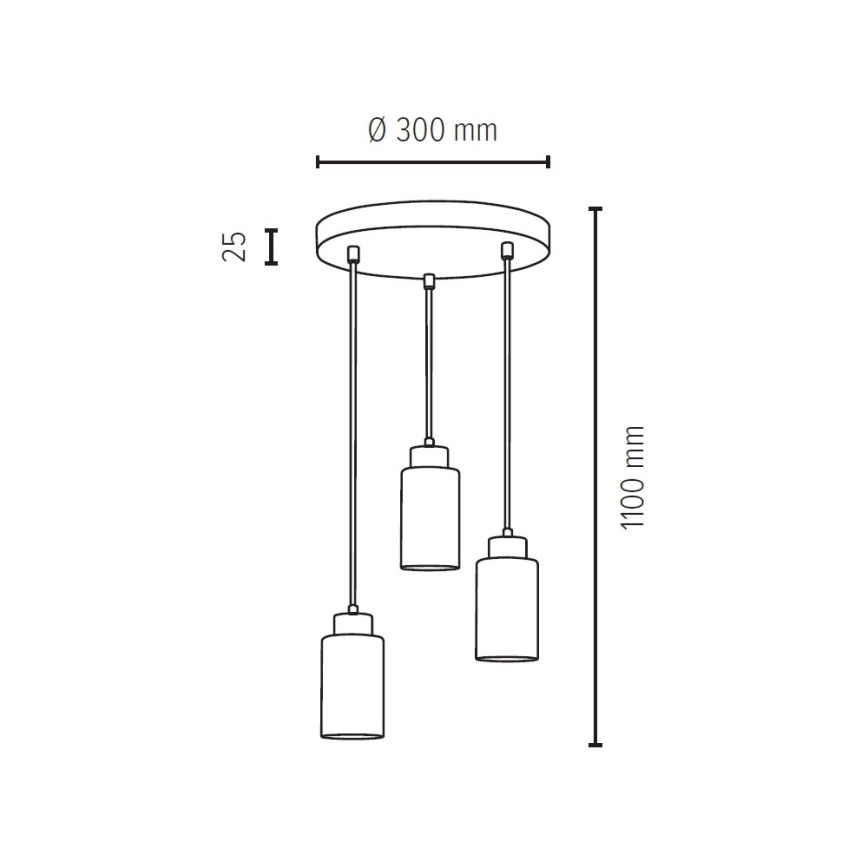Chandelier on a string BOSCO 3xE27/60W/230V birch - FSC certified