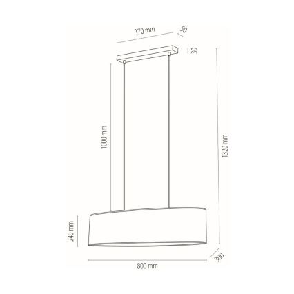 Chandelier on a string DOVE 2xE27/40W/230V oak - FSC certified