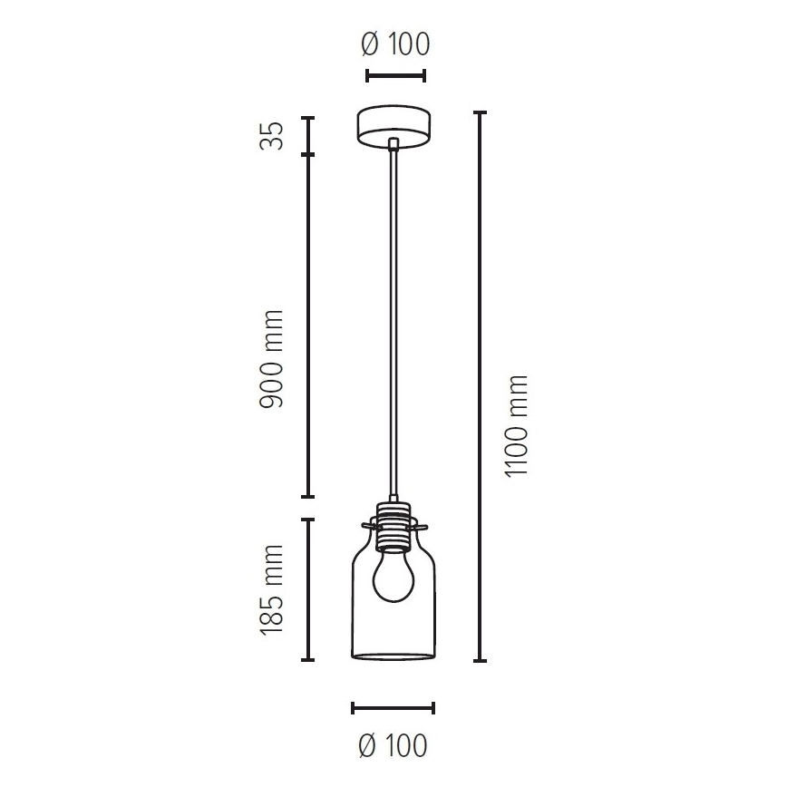 Chandelier on a string ALESSANDRO 1xE27/60W/230V oak - FSC certified