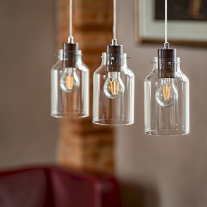 Chandelier on a string ALESSANDRO 1xE27/60W/230V beech