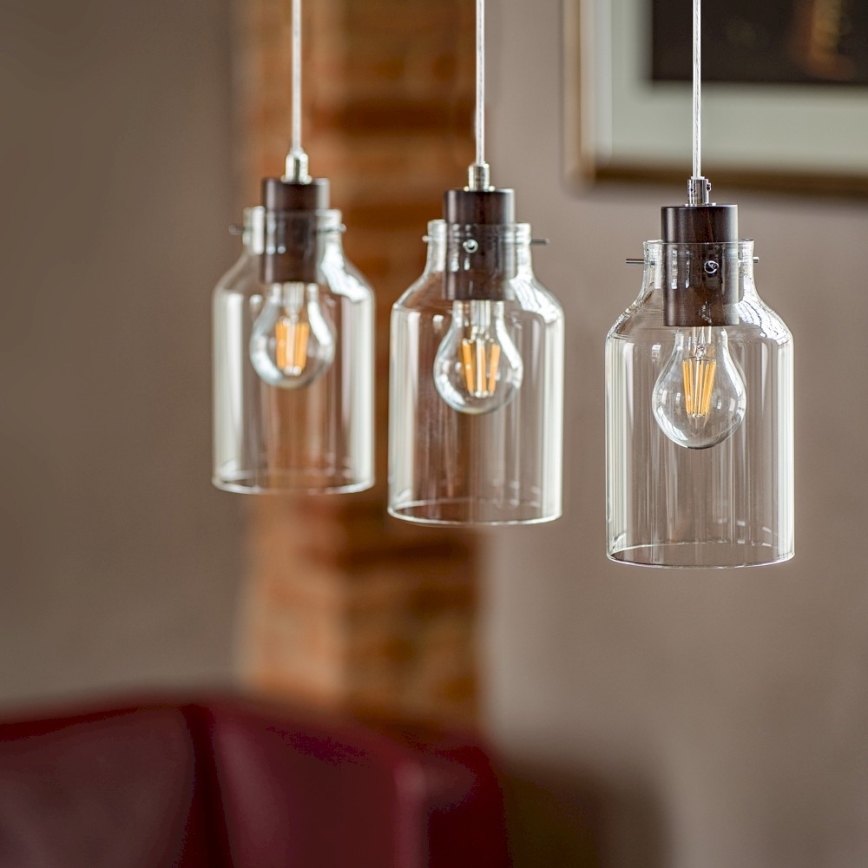 Chandelier on a string ALESSANDRO 1xE27/60W/230V beech