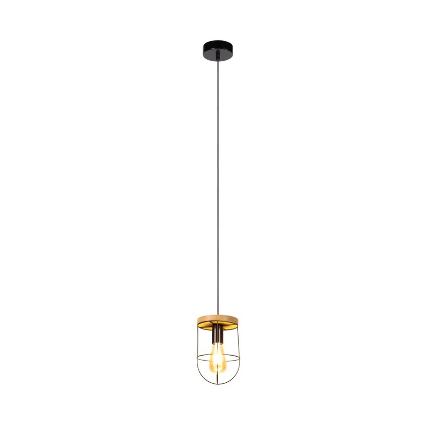 Chandelier on a string NETUNO 1xE27/60W/230V oak - FSC certified
