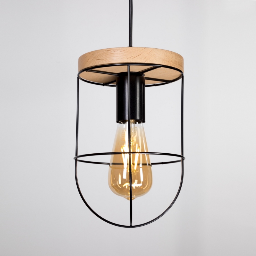 Chandelier on a string NETUNO 1xE27/60W/230V oak - FSC certified